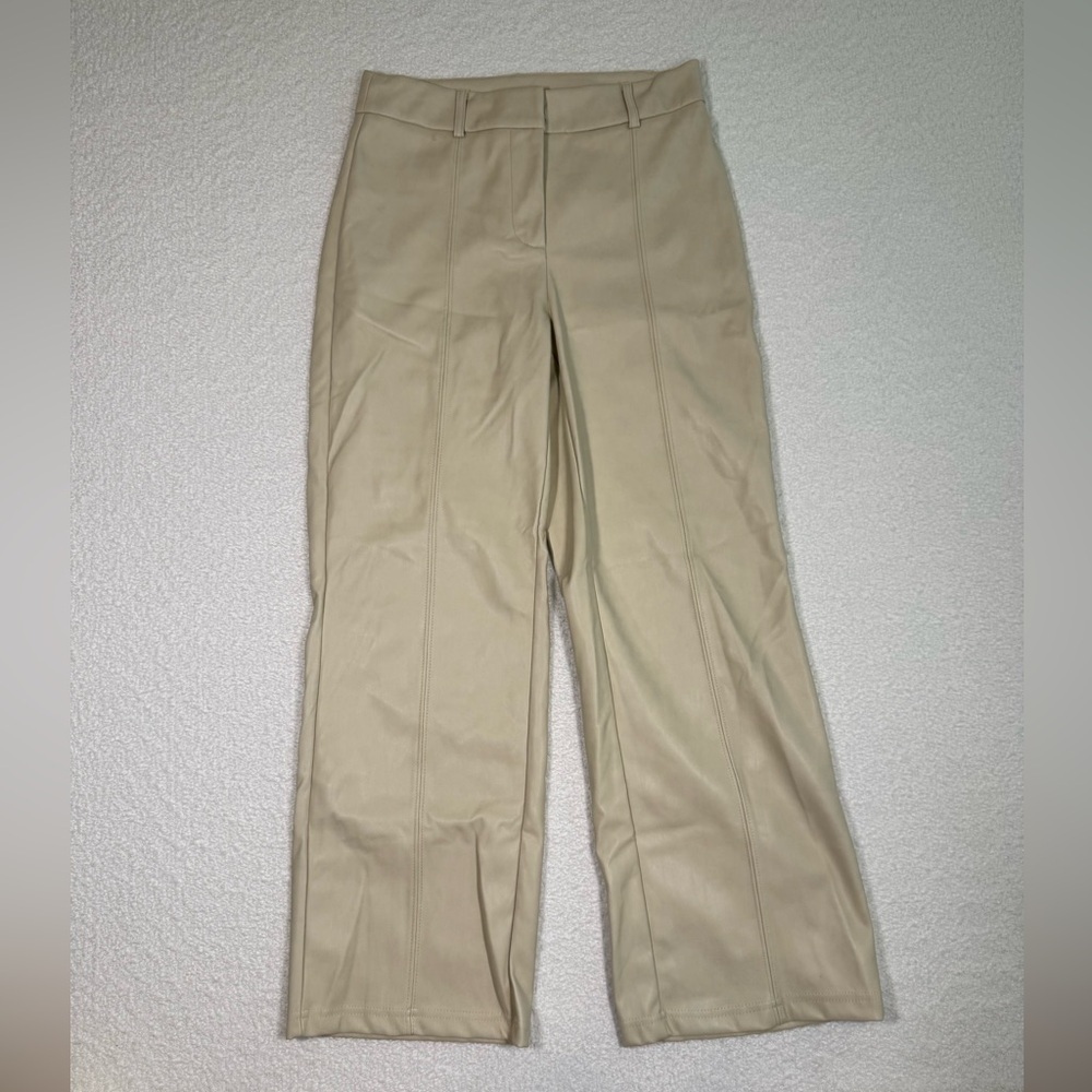 7 For All Mankind Vegan Leather Straight Wide Leg Crop Pant small womens